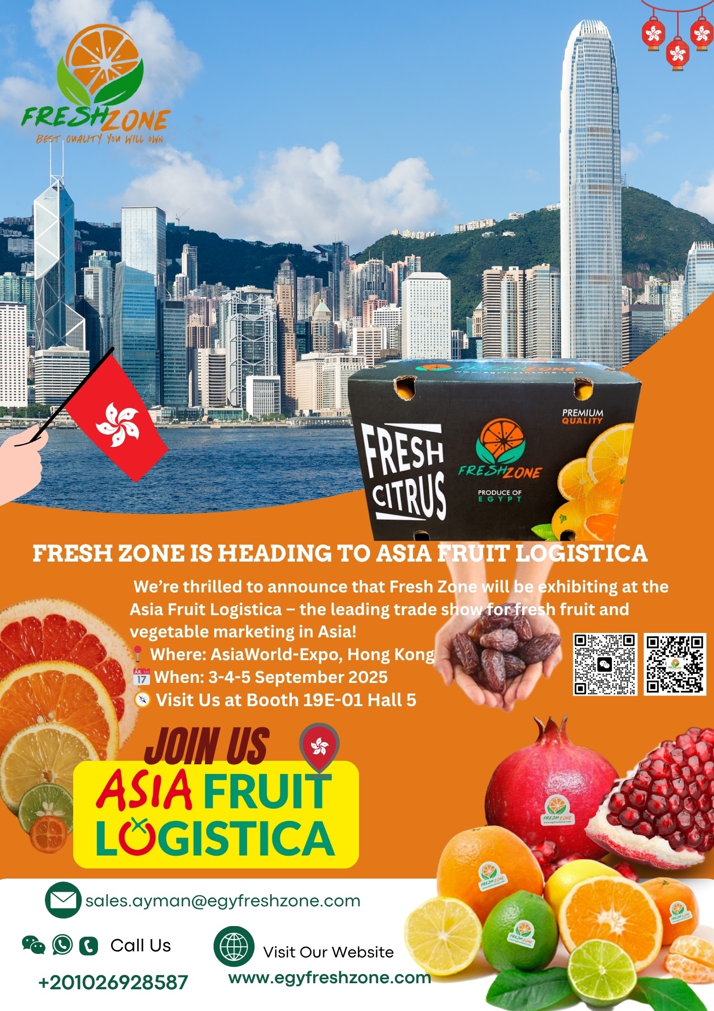 Fresh Zone Pattern Fresh Zone is Heading to Asia Fruit Logistica – Hong Kong – Fresh Zone